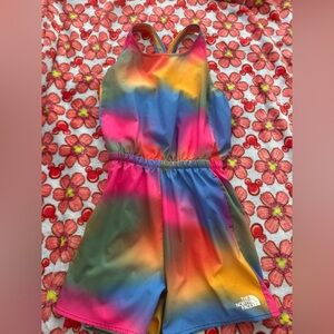 Girls The North Face Multi Colored Tank short Romper size xl 14/16